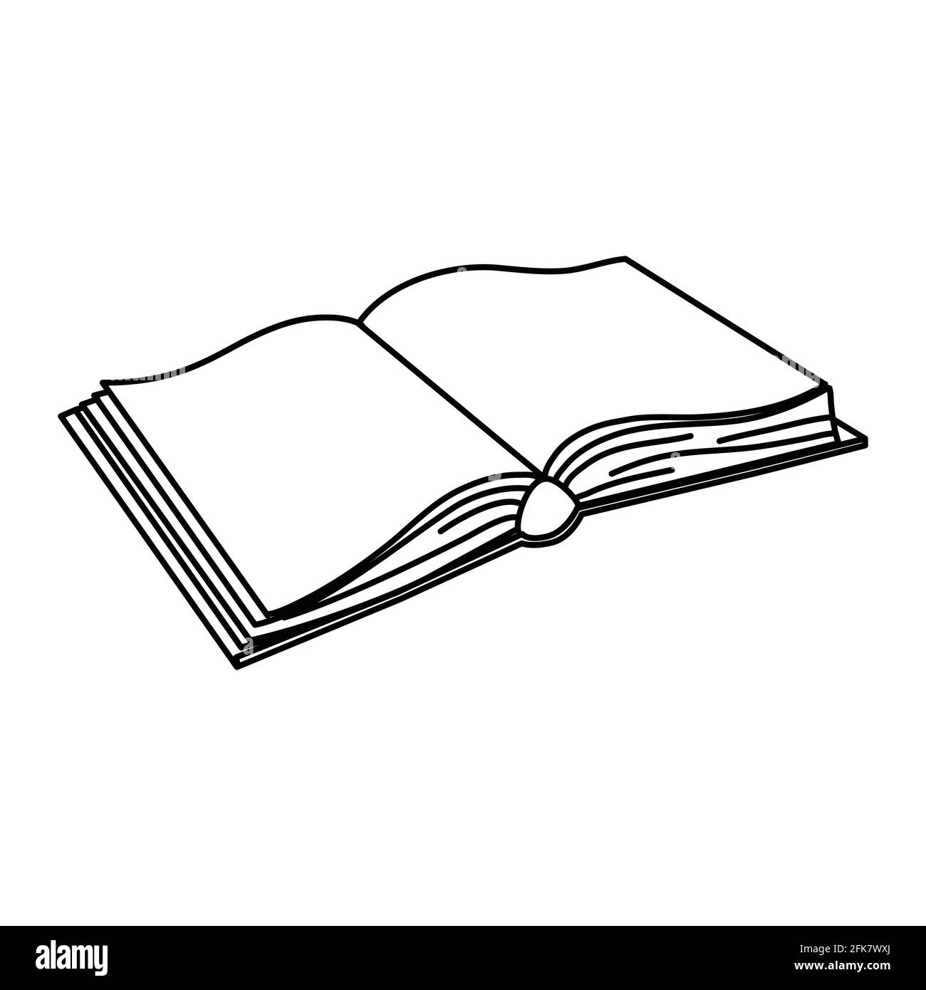 una pila de libros gruesos, una ilustración vectorial de dibujos animados  sobre un fondo blanco. un conjunto de imágenes en color y monocromáticas,  un boceto para un libro para colorear. 7808798 Vector