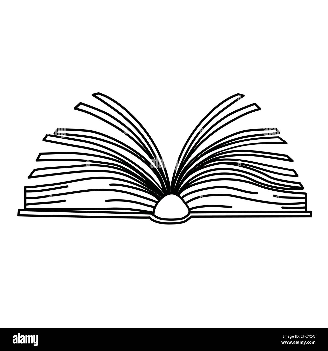 una pila de libros gruesos, una ilustración vectorial de dibujos animados  sobre un fondo blanco. un conjunto de imágenes en color y monocromáticas,  un boceto para un libro para colorear. 7808798 Vector