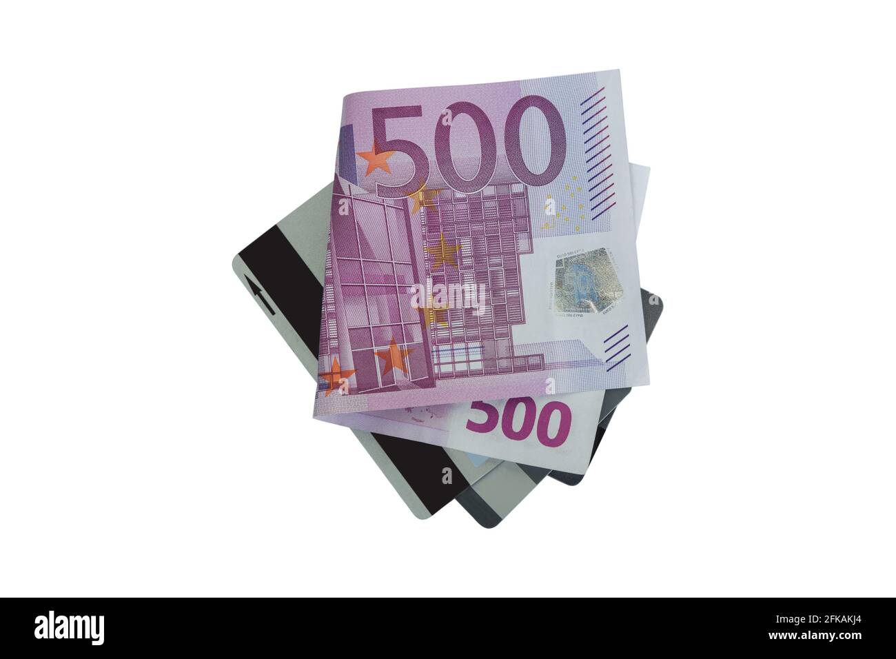 Cierre del billete de quinientos billetes de 500 euros en tarjetas de