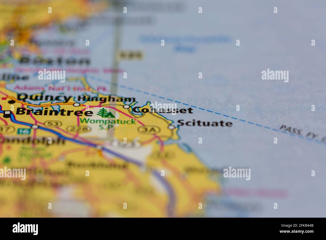 Cohasset Massachusetts USA se muestra en un mapa geográfico o en una carretera mapa Fotografía