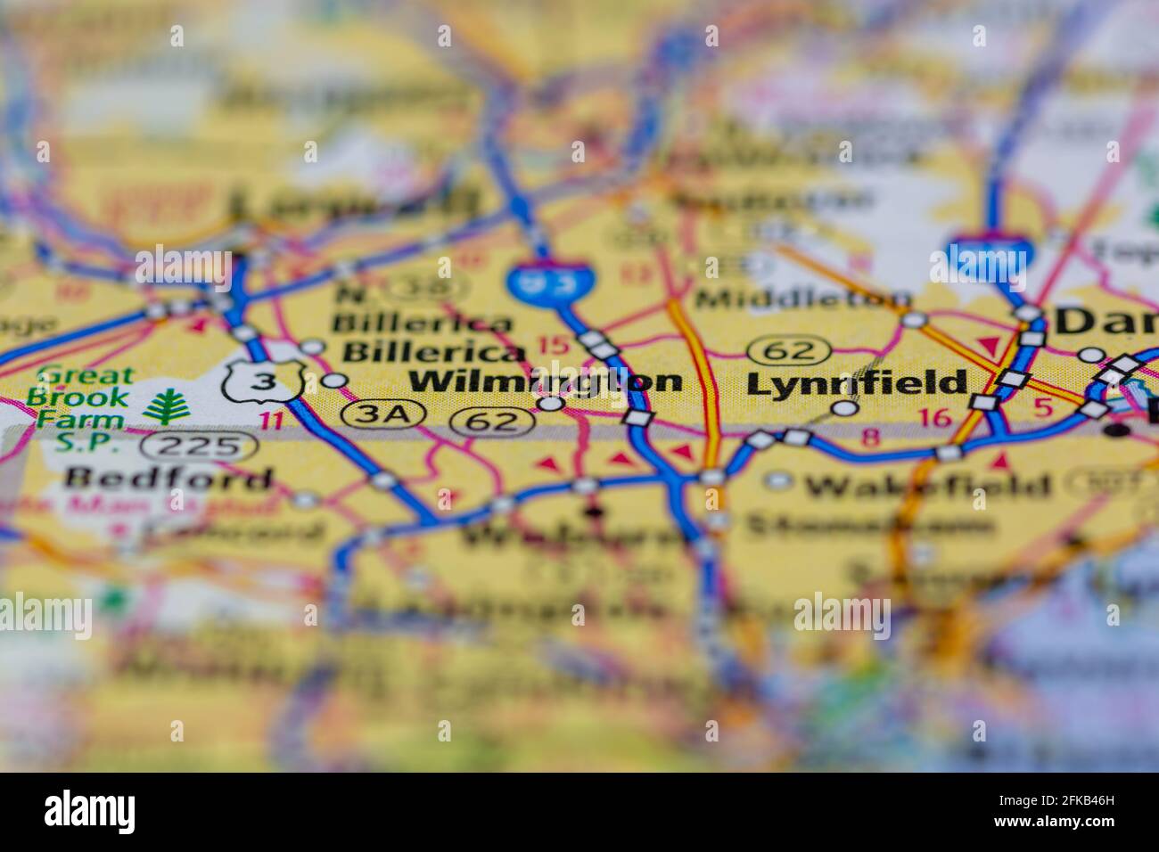 Mapa de wilmington massachusetts fotografías e imágenes de alta