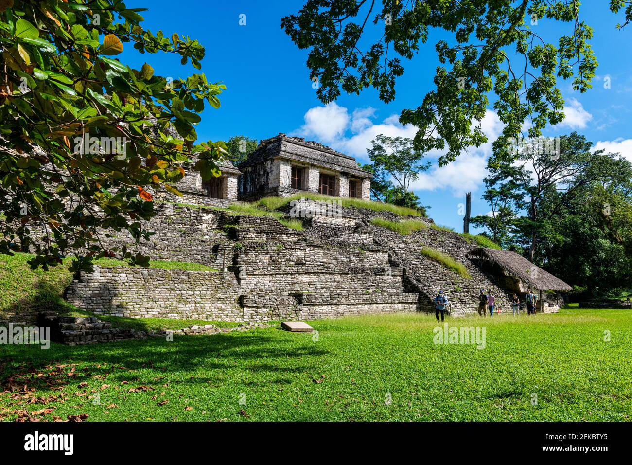 Las ruinas mayas de Palenque, Patrimonio de la Humanidad de la UNESCO, Chiapas, México, Norteamérica Foto de stock