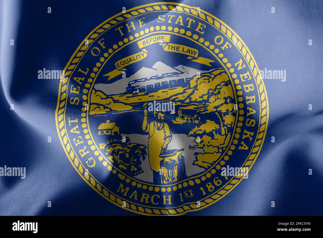 3D ILUSTRACIÓN Bandera de Nebraska es una región de los Estados Unidos
