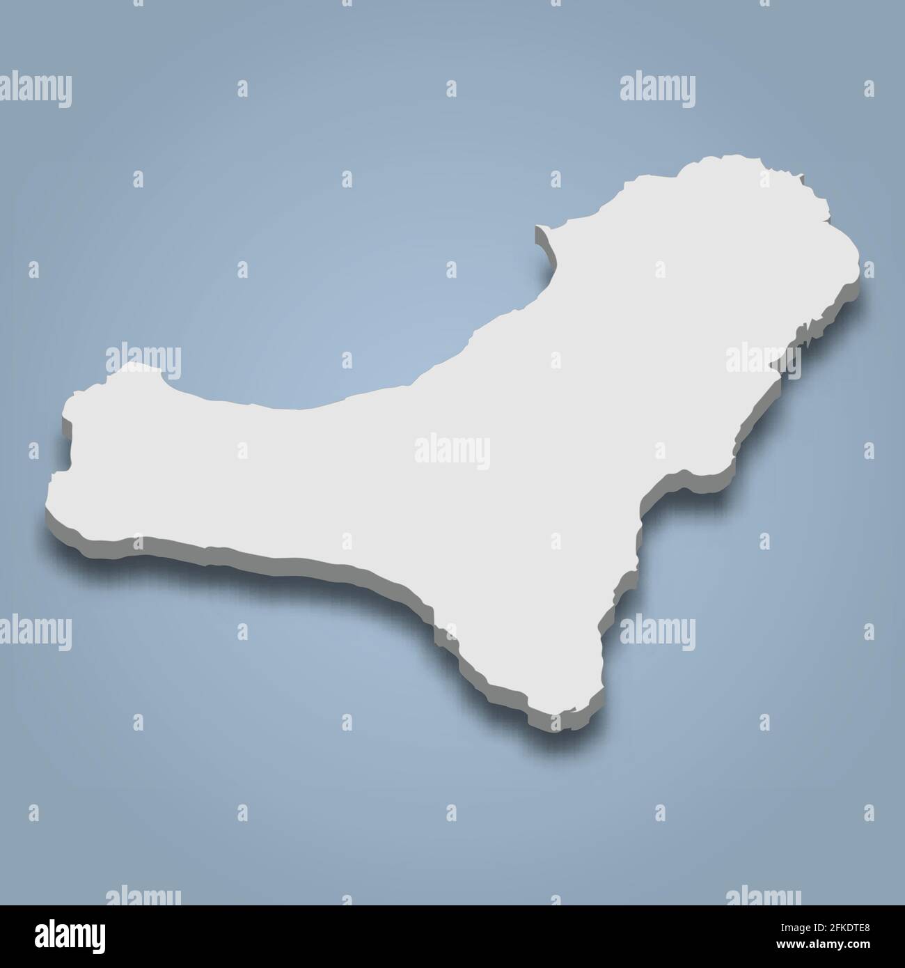 3D Mapa isométrico de El Hierro es una isla en Canarias, ilustración vectorial aislada Ilustración del Vector