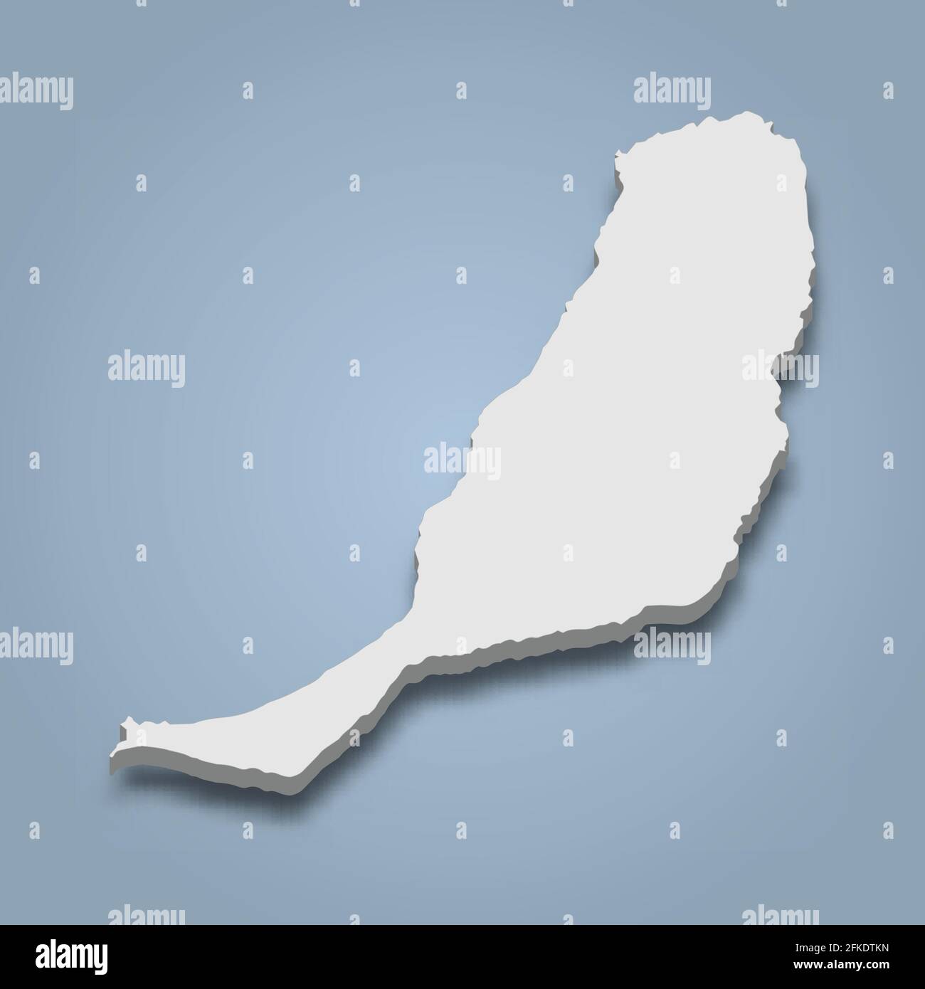 3D Mapa isométrico de Fuerteventura es una isla de Canarias, con ilustración vectorial aislada Ilustración del Vector