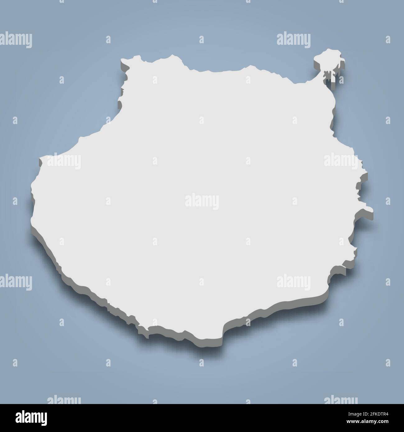 3D El mapa isométrico de Gran Canaria es una isla de Canarias, con ilustración vectorial aislada Ilustración del Vector