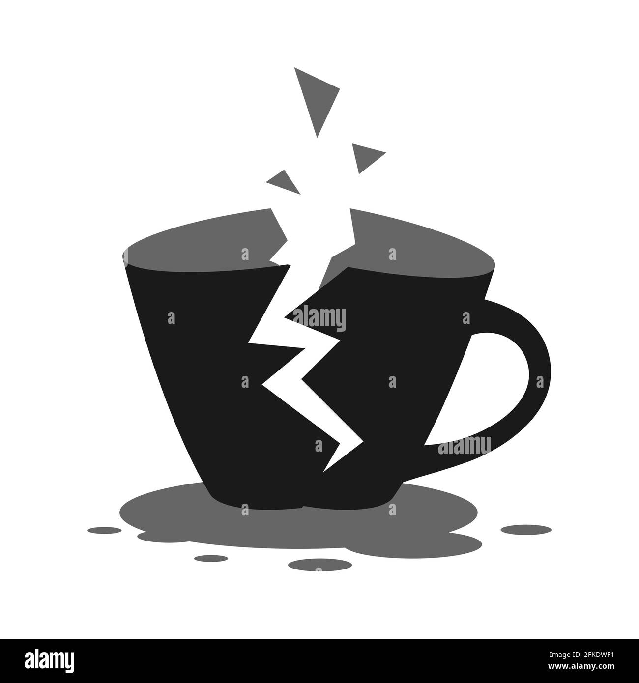 un icono de taza rota sobre un fondo blanco. Imagen vectorial Imagen Vector  de stock - Alamy