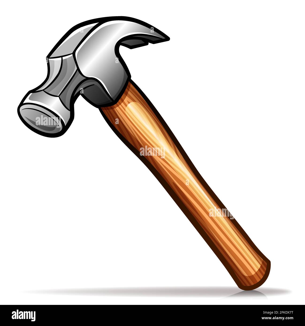 Ilustración vectorial del icono de dibujo animado de martillo aislado  Imagen Vector de stock - Alamy