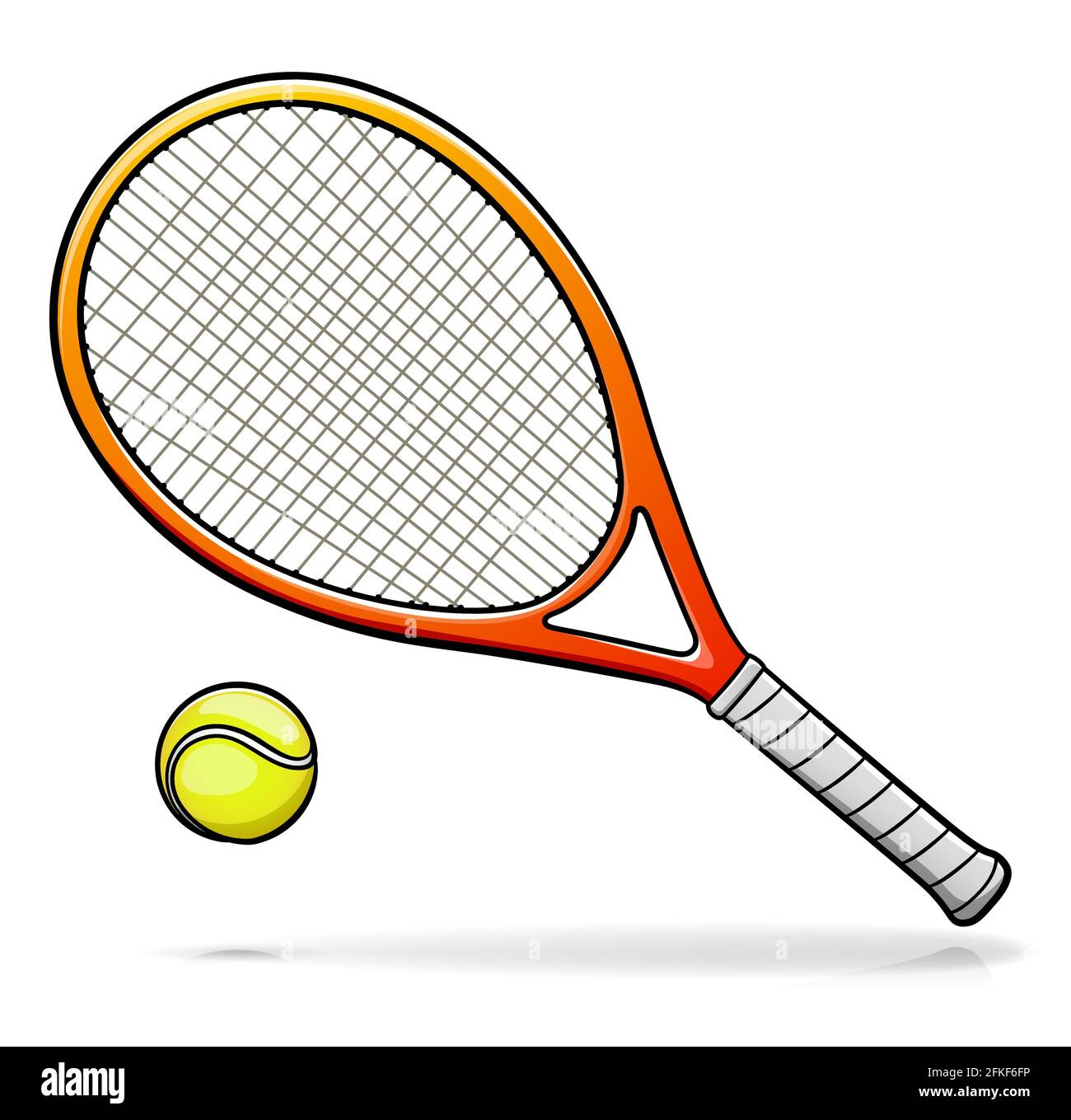 Ilustración vectorial de la raqueta de tenis aislada de dibujos animados  Imagen Vector de stock - Alamy