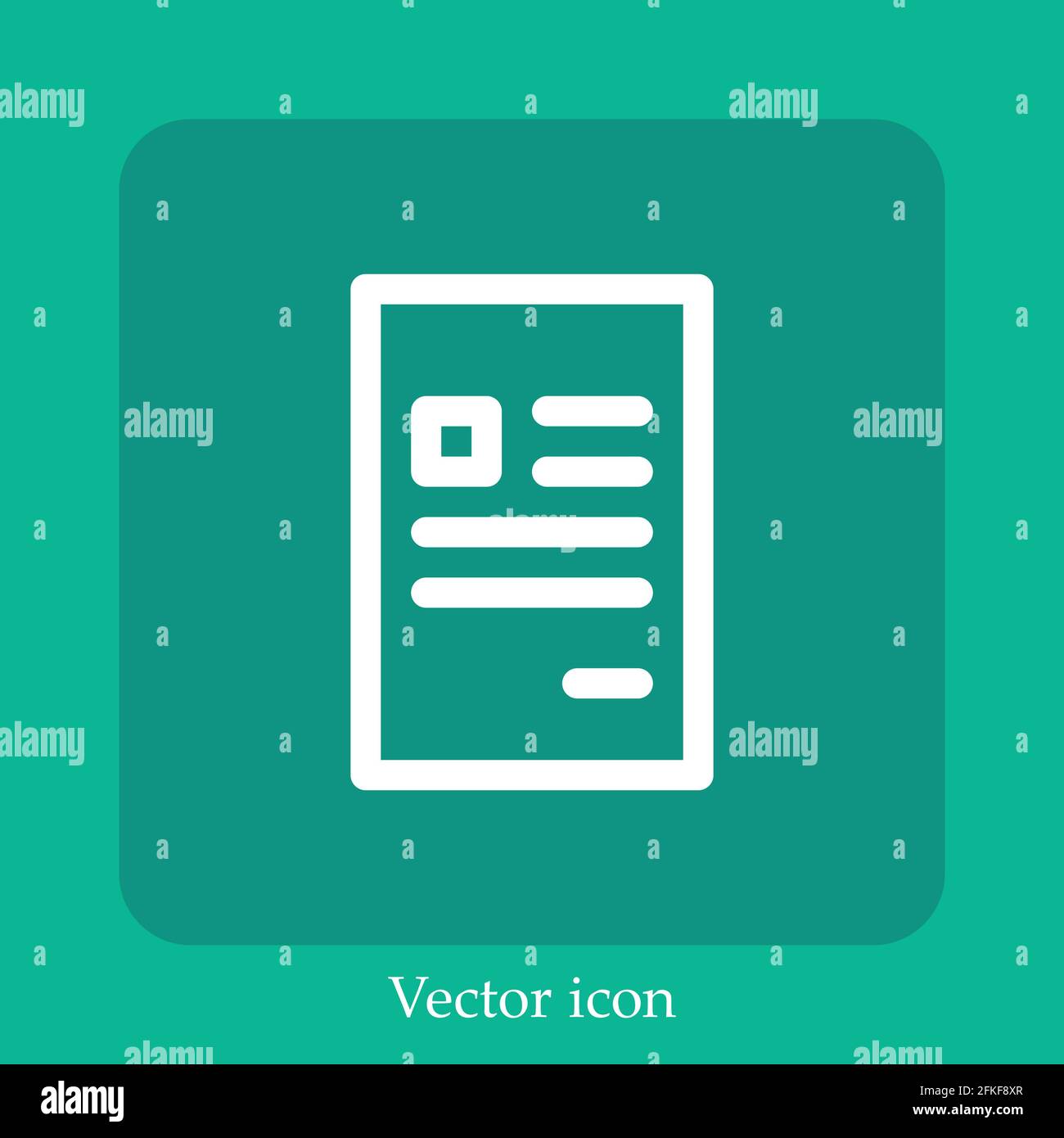 Icono de vector de forma de contacto icono lineal.Línea con trazo editable Ilustración del Vector