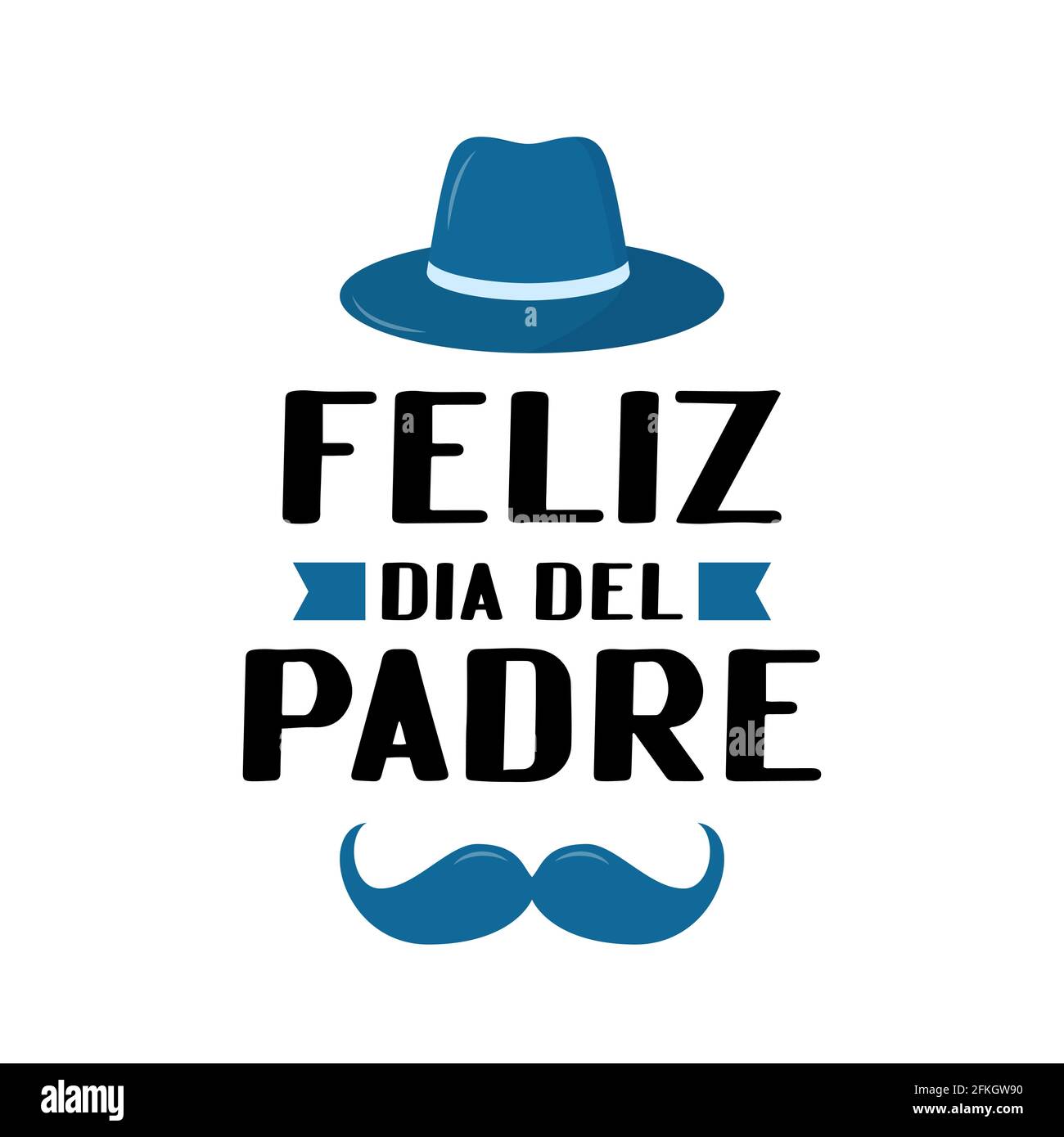 Feliz Dia del Padre Feliz Día del Padre en español letras aisladas sobre  blanco. Celebración del Día del Padre en México. Plantilla vectorial para  póster, banner, g Imagen Vector de stock -