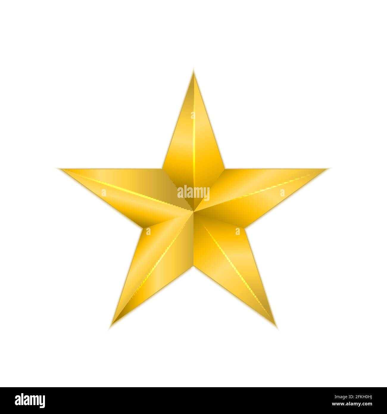 Estrella dorada metálica aislada sobre fondo blanco. 3d icono de estrella  dorada. Ilustración de vector de trofeo de efecto metalizado. Decoración de  Navidad. Co. Gradiente amarillo Imagen Vector de stock - Alamy