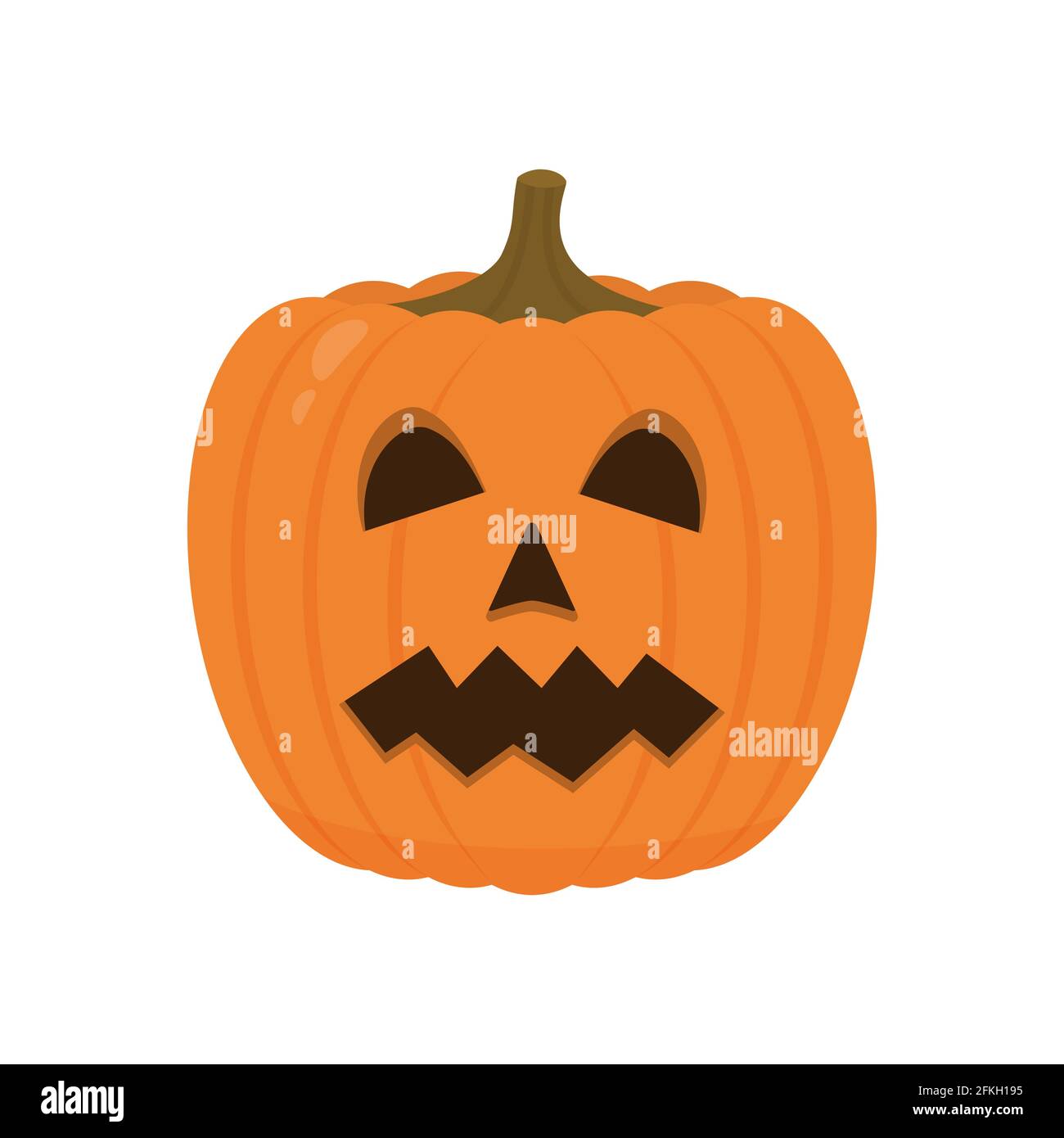 Calabaza de Halloween con un icono de cara de miedo aislado en blanco. Lindo dibujo animado Jack-o -Linterna. Decoraciones de fiesta de Halloween. Plantilla vectorial fácil de editar Imagen Vector de stock - Calabaza de Halloween con un icono de cara de miedo aislado en blanco. Lindo dibujo animado Jack-o -Linterna. Decoraciones de fiesta de Halloween. Plantilla vectorial fácil de editar Imagen Vector de stock -