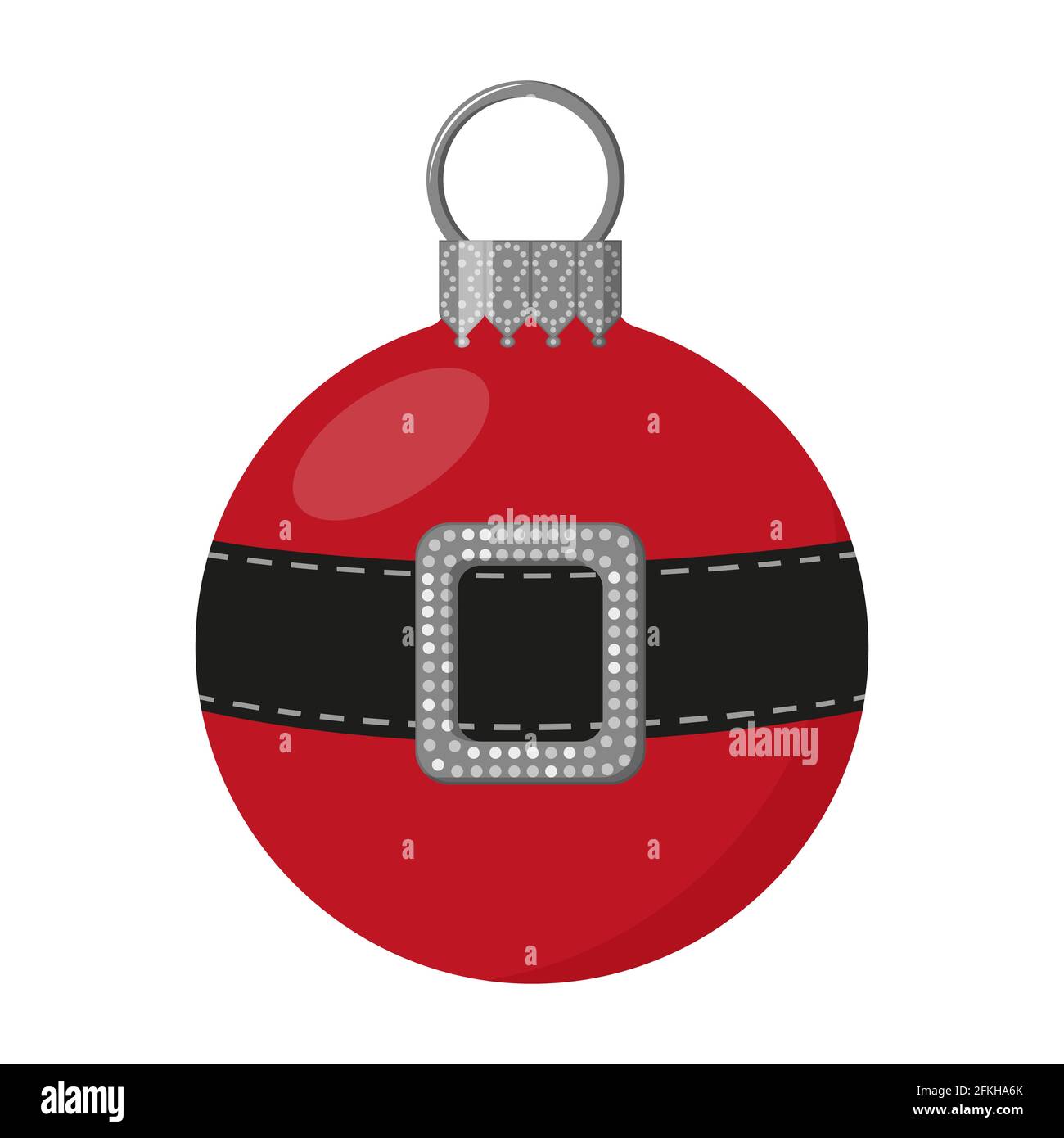 Bola de Navidad con cinturón de Santa Claus. Bola aislada Imagen Vector de  stock - Alamy