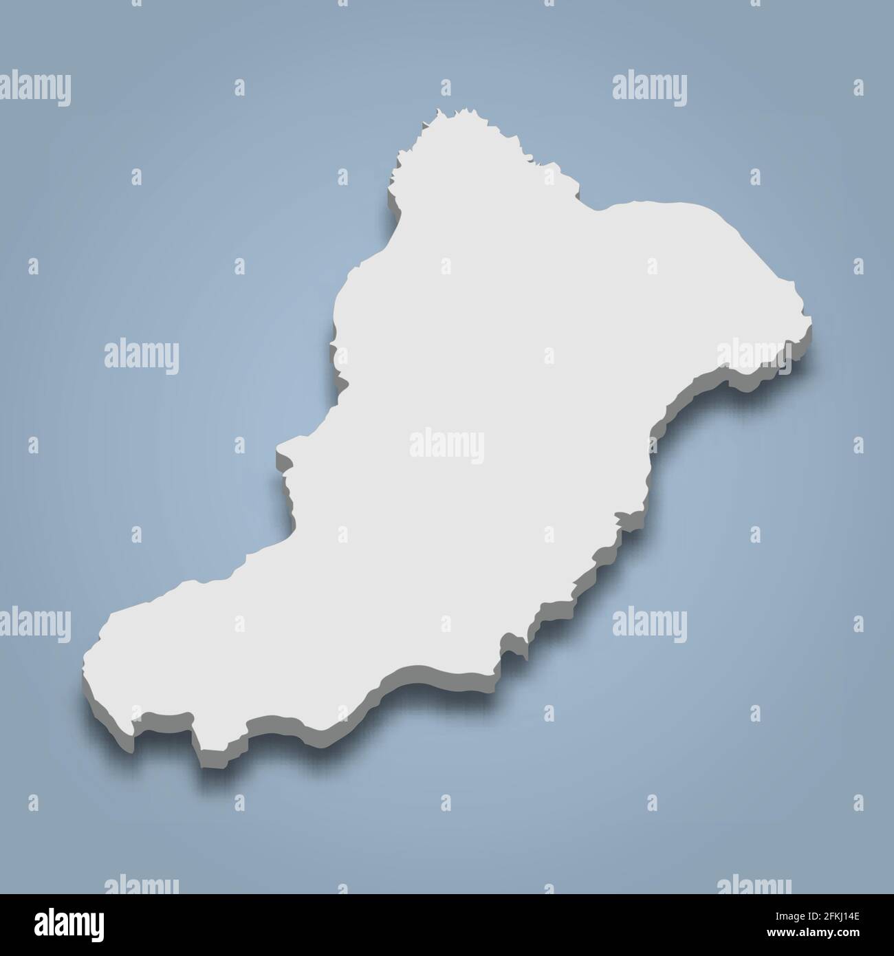 3D Mapa isométrico de La Graciosa es una isla de Canarias, con ilustración vectorial aislada Ilustración del Vector