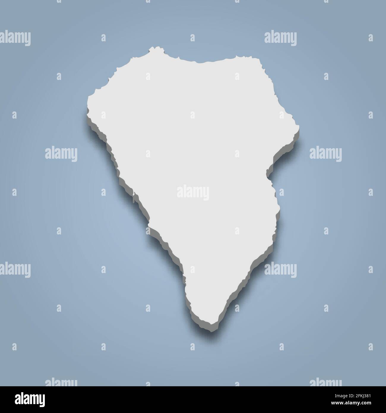 3D Mapa isométrico de La Palma es una isla de Canarias, ilustración vectorial aislada Ilustración del Vector