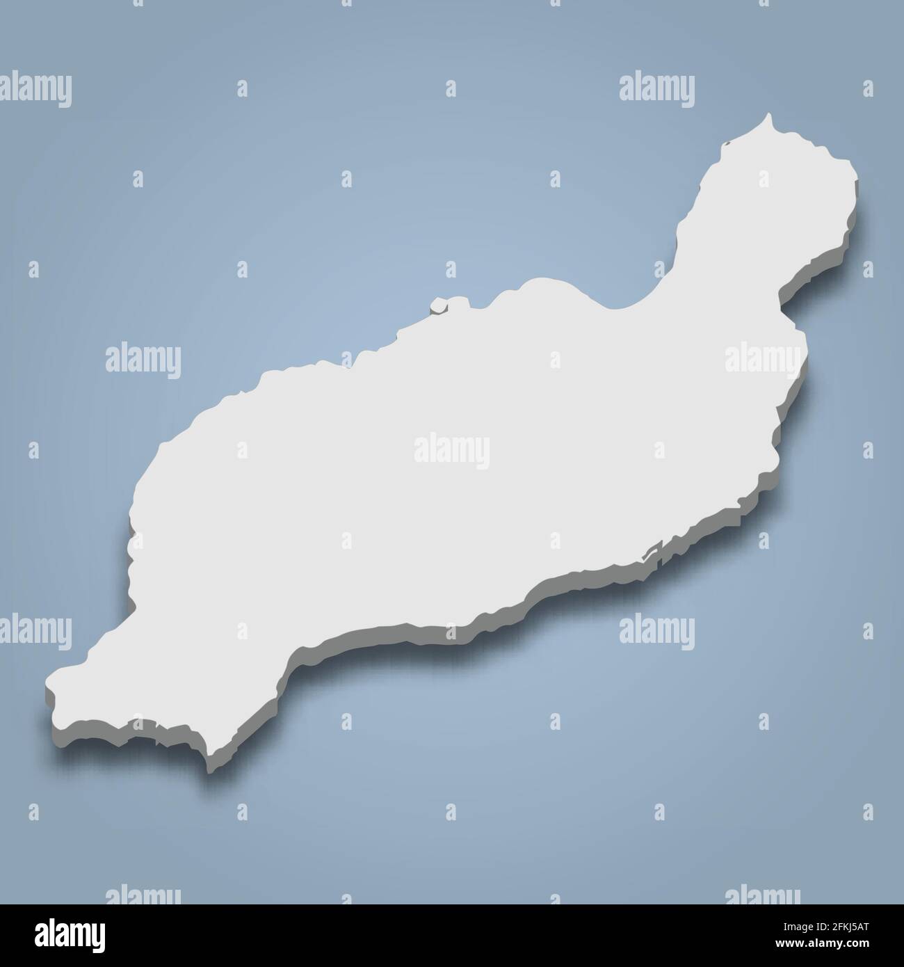 3D Mapa isométrico de Lanzarote es una isla de Canarias, con ilustración vectorial aislada Ilustración del Vector