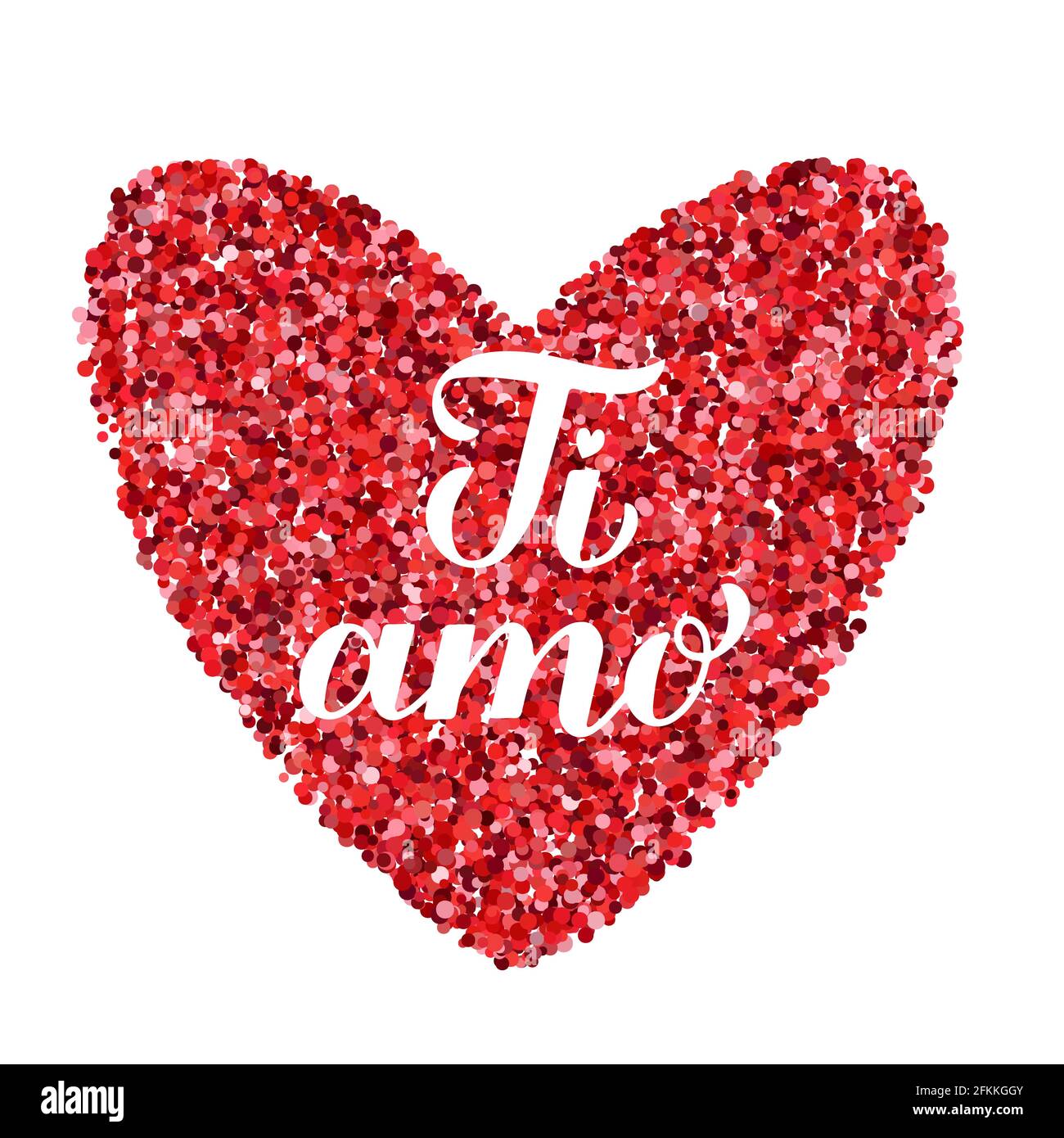 Rotulacion De Mano De Caligrafia Ti Amo I Love You Inscripcion En Italiano Tarjeta De Felicitacion Para El Dia De San Valentin Plantilla Vectorial Para Pancarta Postal Tipografia P Imagen Vector De