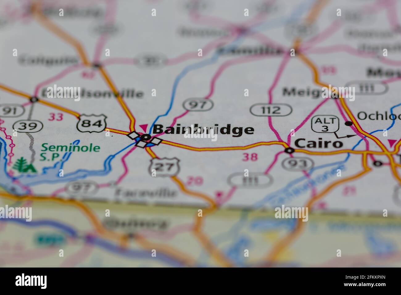 Bainbridge USA se muestra en un mapa geográfico o en una