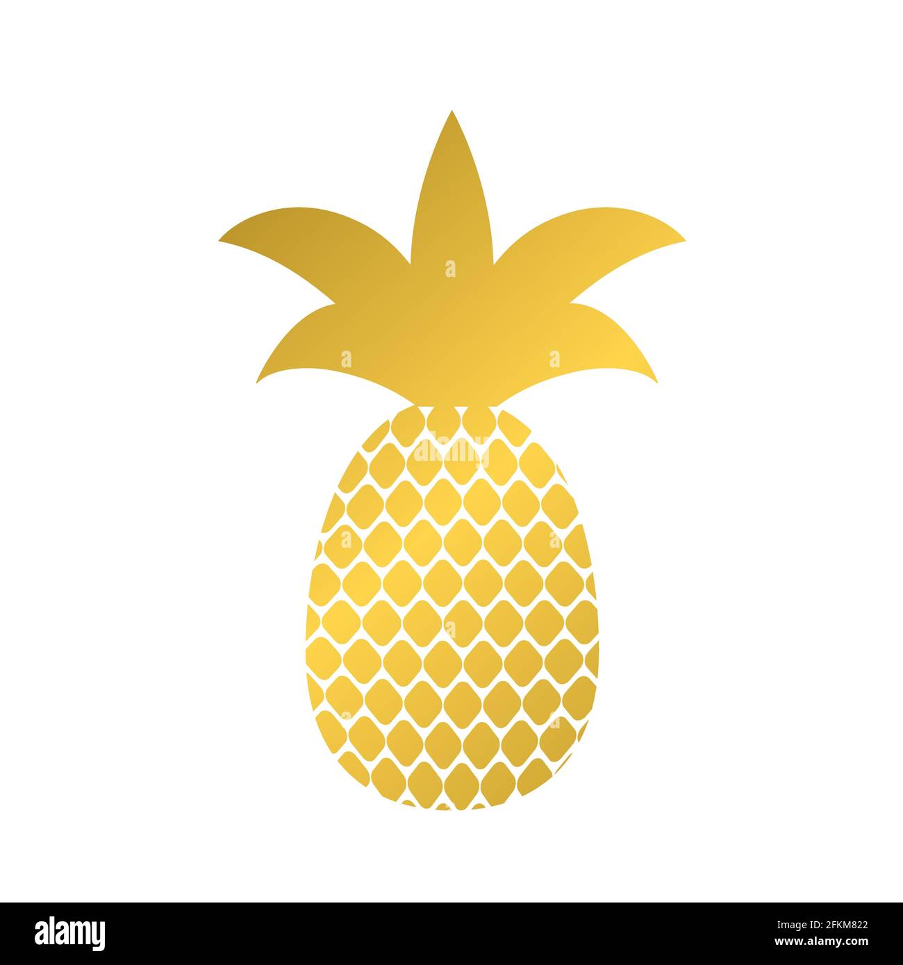 Icono de piña dorada aislado sobre blanco. Ilustración de vector de frutas  tropicales doradas. Plantilla fácil de editar para diseño de logotipos,  póster, banner, invitación, w Imagen Vector de stock - Alamy