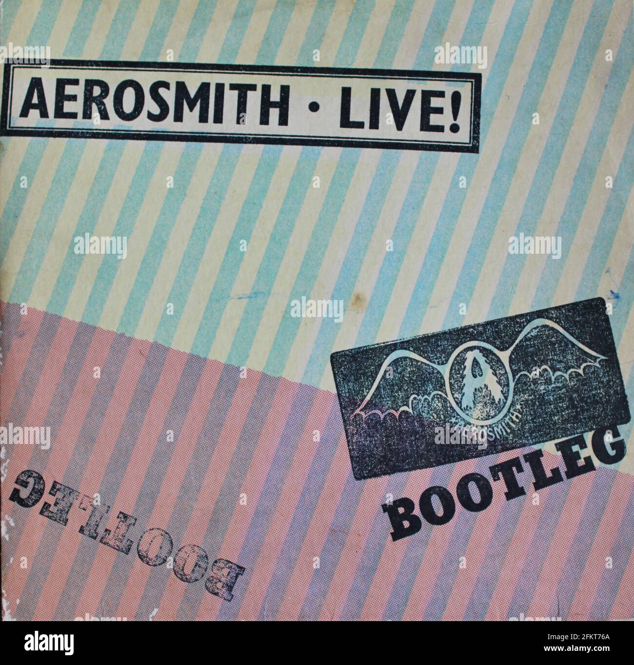 Banda de rock clásico, Aerosmith, álbum de música en disco LP de vinilo. Bootleg con título. Portada del álbum Foto de stock