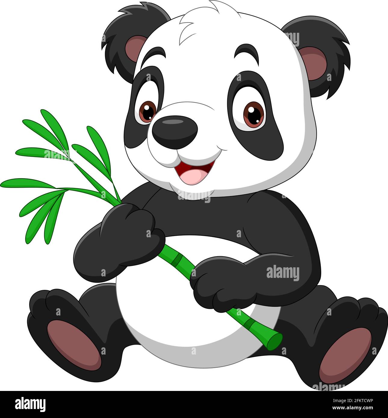 Dibujos animados oso panda de bambú Imagen Vector de stock - Alamy