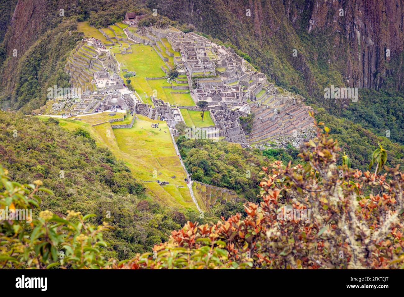 Panorama de Machu Picchu. Región de Cuzco, Perú. Foto de stock