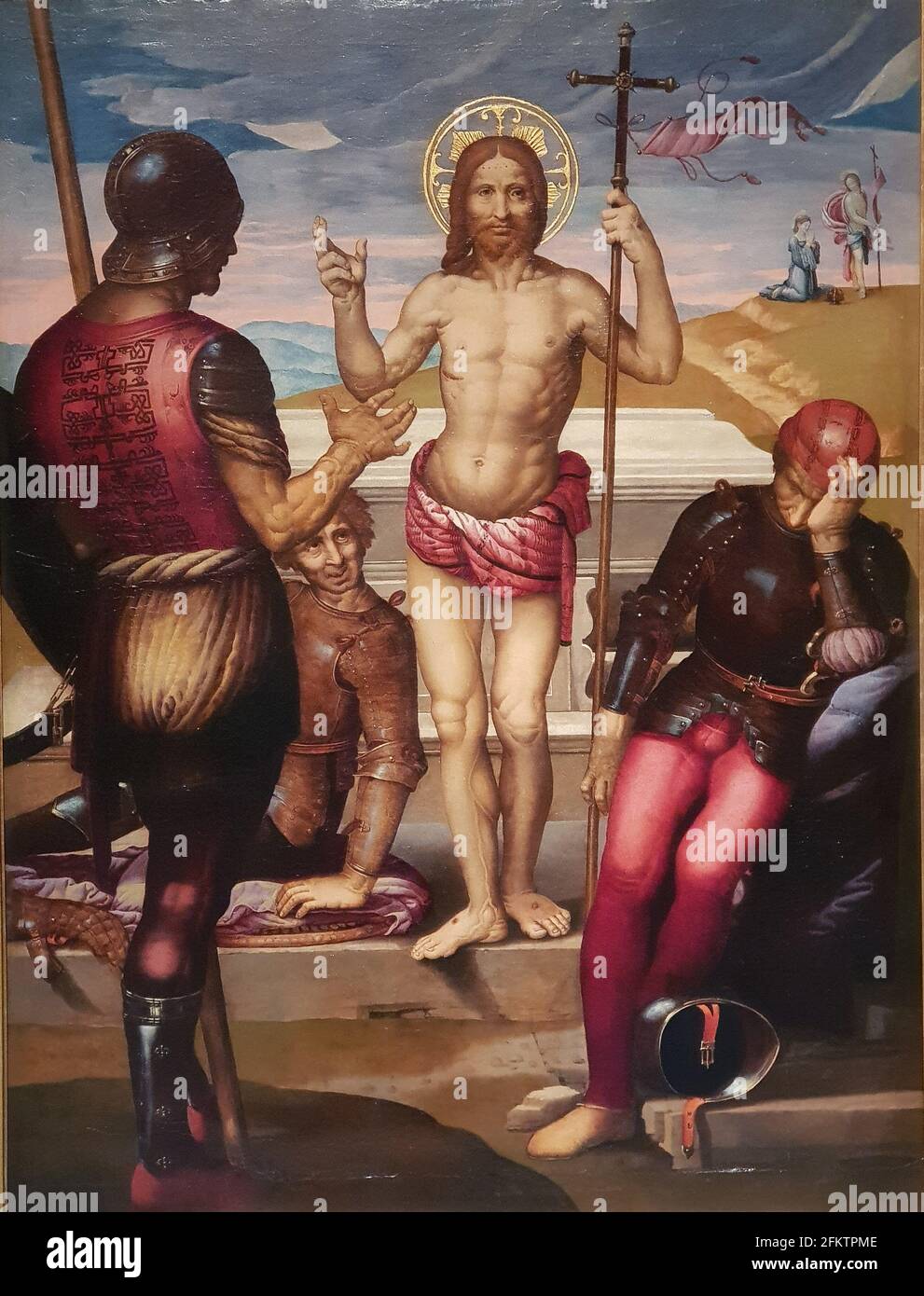 Fernando Yañez de Almedina. Almedina, Ciudad Real, Ca. 1475 - 1536. La resurrección de Cristo. Aceite sobre madera Foto de stock