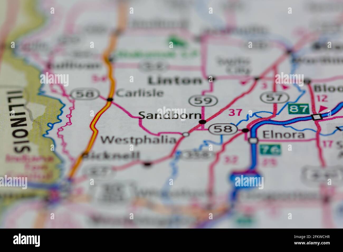 Sandborn en un mapa fotografías e imágenes de alta resolución Alamy