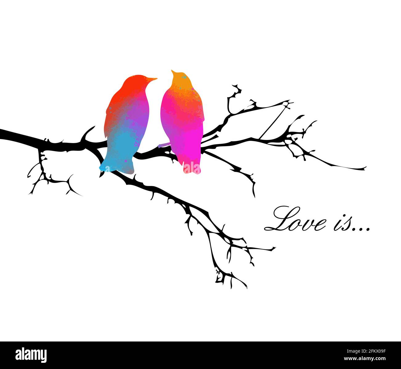 Dos pájaros del amor Imágenes recortadas de stock - Alamy
