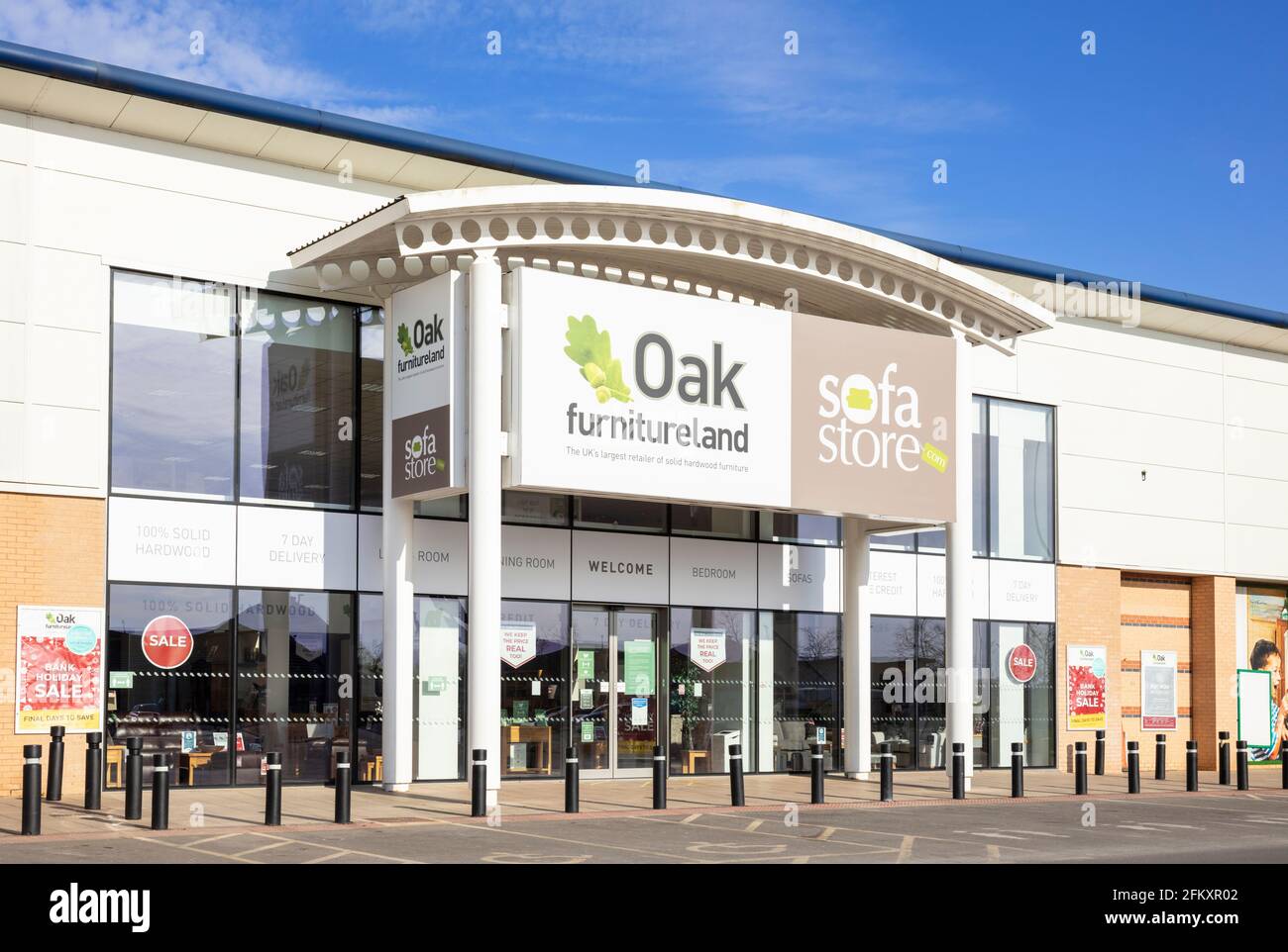 Oak Furnitureland store y Sofa store Victoria Retail Park Netherfield Nottingham East Midlands Inglaterra GB Reino Unido Europa Foto de stock
