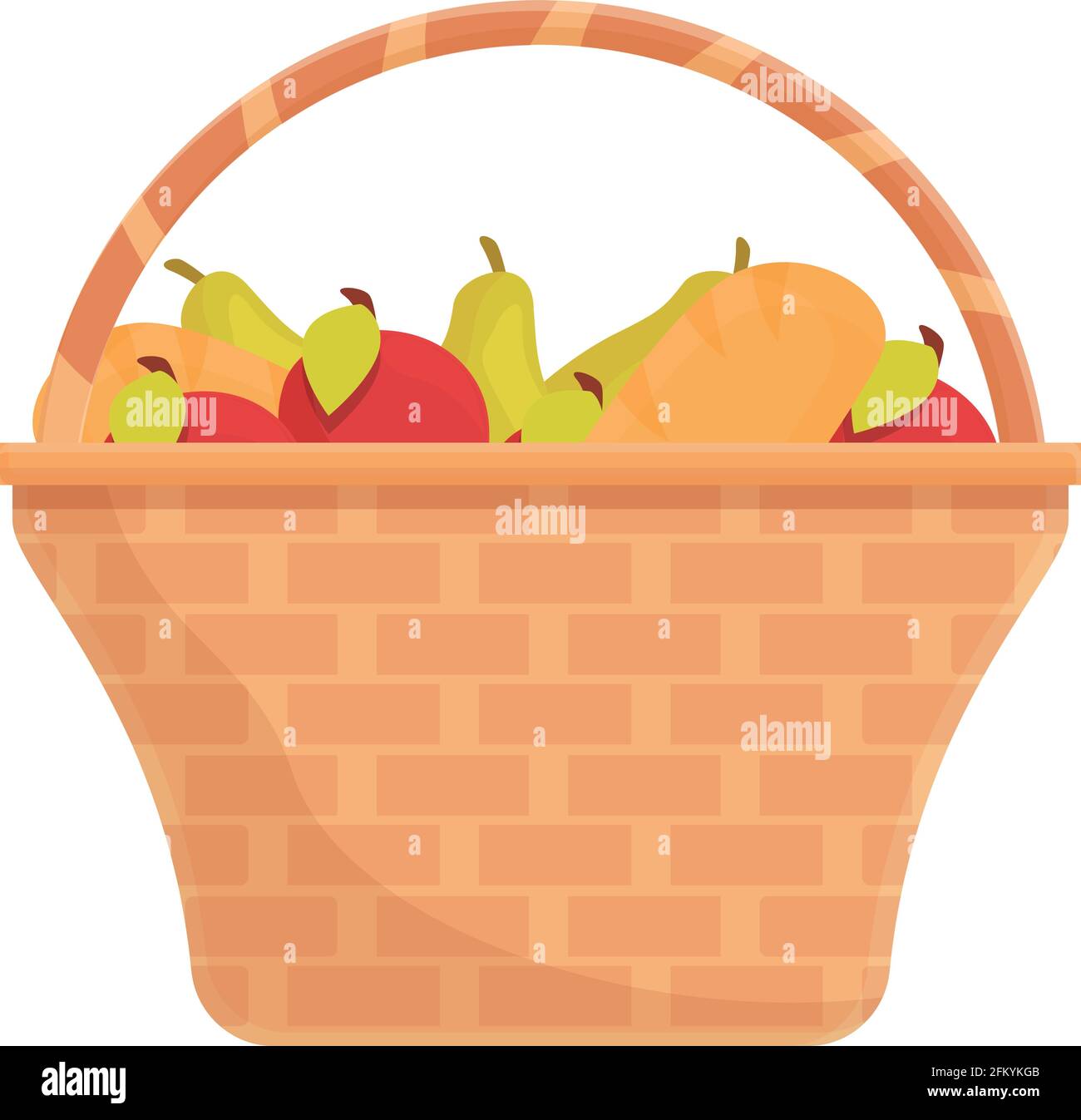 Icono de cesta de frutas. Icono de dibujos animados y plano de cesta de  frutas vector para diseño web aislado sobre fondo blanco Imagen Vector de  stock - Alamy