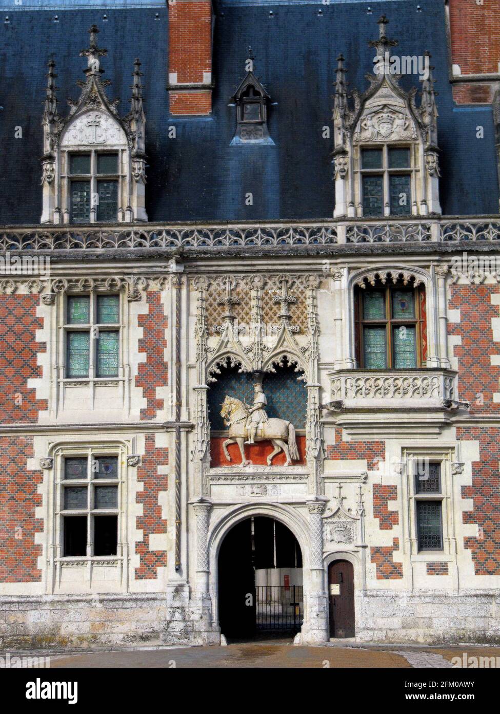 Estatua de Louis XII en Chateau de Blois, Loire et Cher, Pays de la Loire, Valle del Loira , Patrimonio de la Humanidad de la UNESCO, Francia Foto de stock
