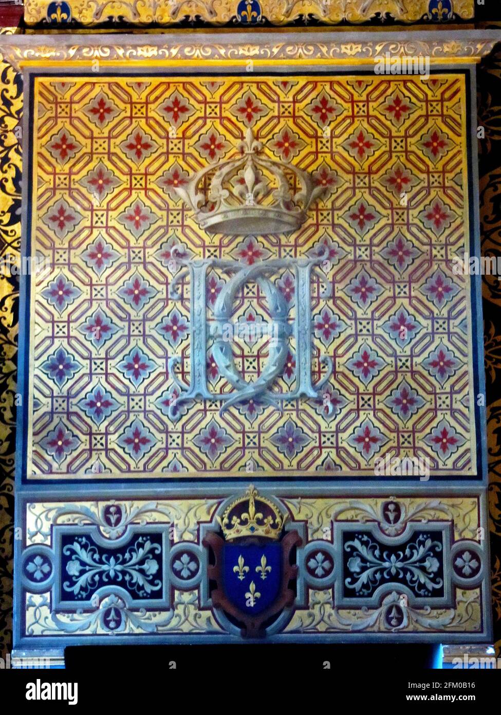 Símbolo Real Chateau de Blois, Loire et Cher, Pays de la Loire, Valle del Loira , Patrimonio de la Humanidad de la UNESCO, Francia Foto de stock