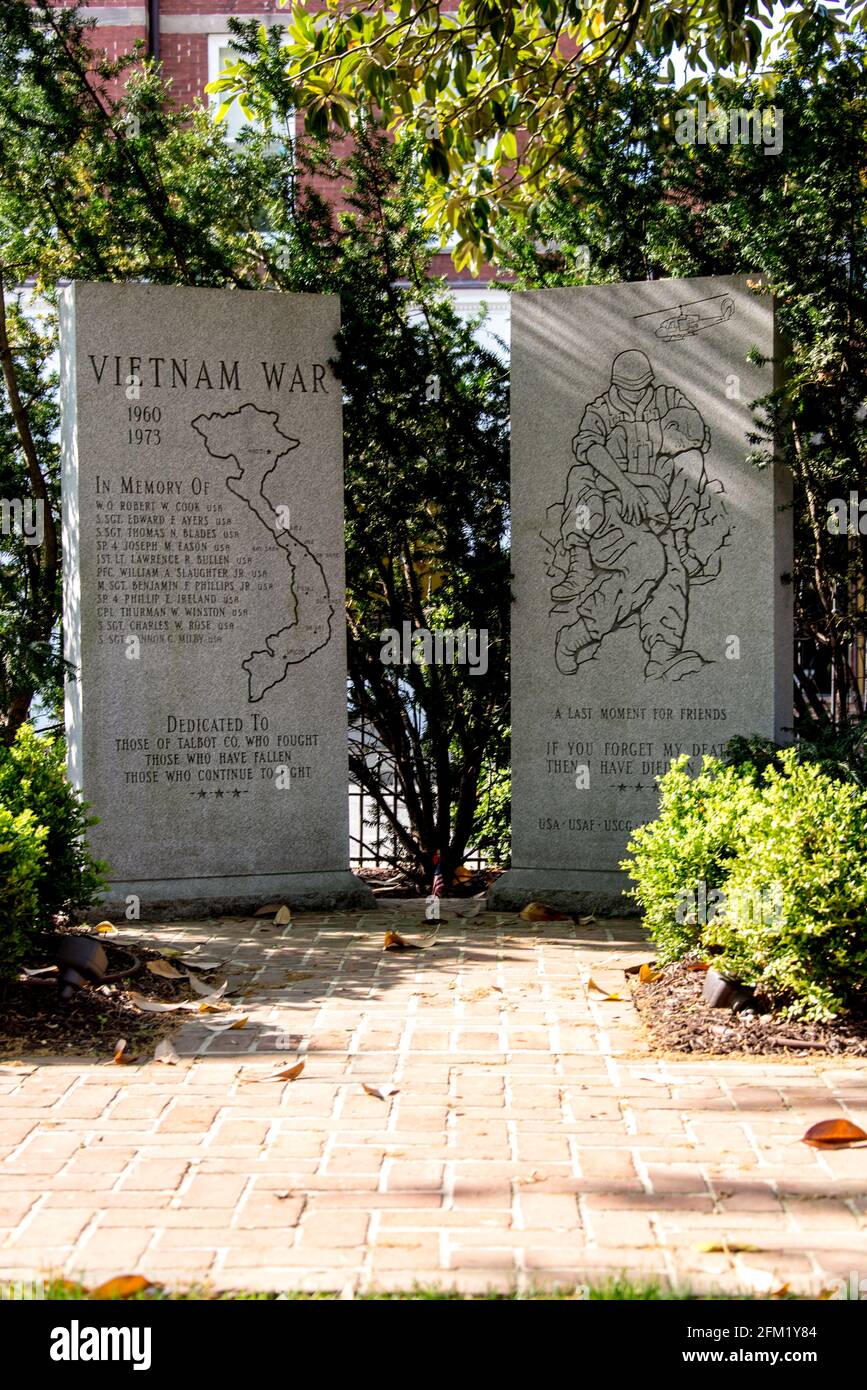 Vietnam War Memorial, Easton, Condado de Talbot, Maryland Foto de stock