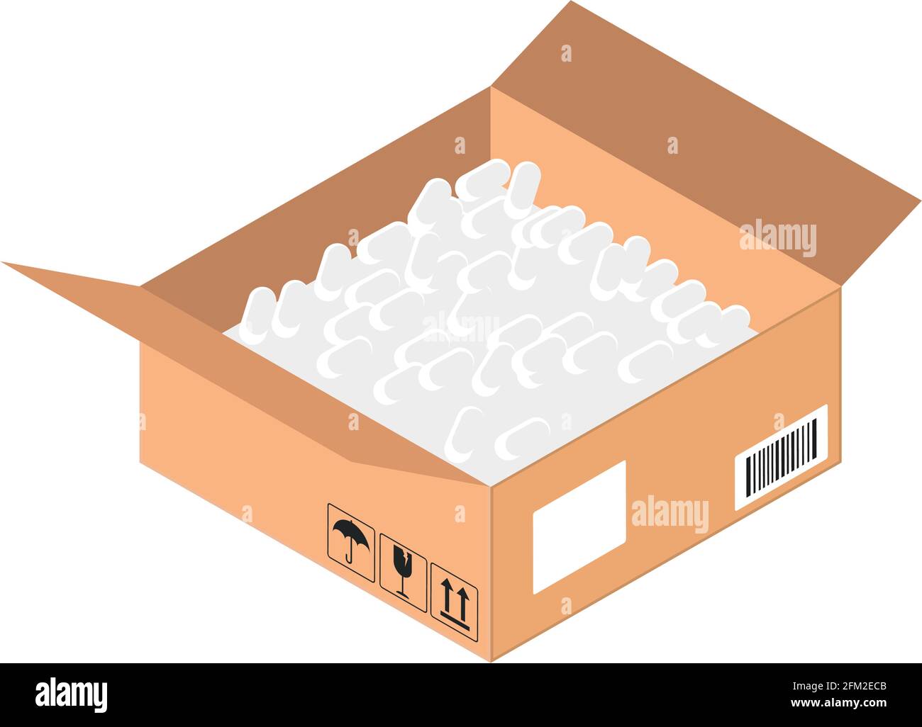 icono de aislamiento de espuma de poliestireno en el interior de la caja  Imagen Vector de stock - Alamy