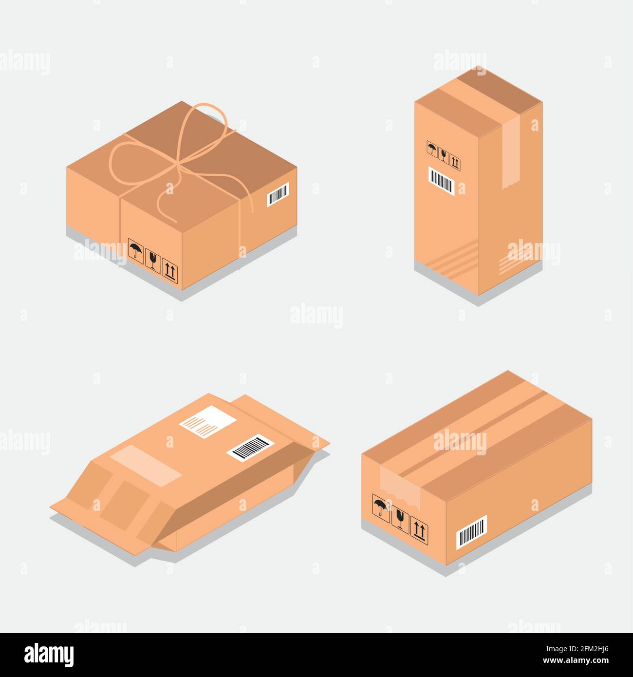 juego de maquetas de embalaje de caja de cartón Imagen Vector de stock -  Alamy