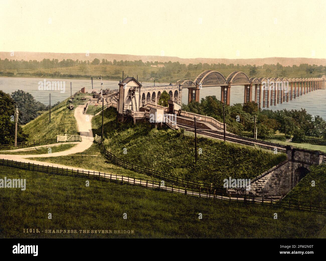 El Puente Ferroviario Severn (ahora demolido) Entre Nitidez y Lydney alrededor de 1890-1900 Foto de stock