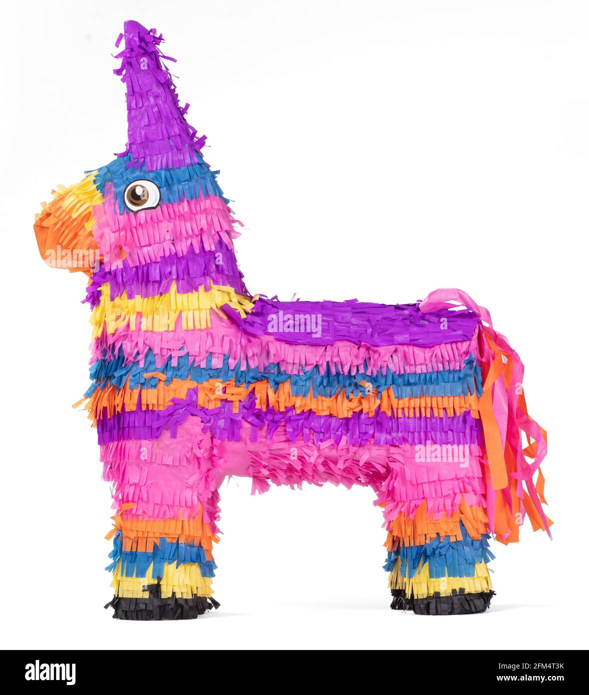 Pinata de burro de colores brillantes aislados sobre fondo blanco  Fotografía de stock - Alamy