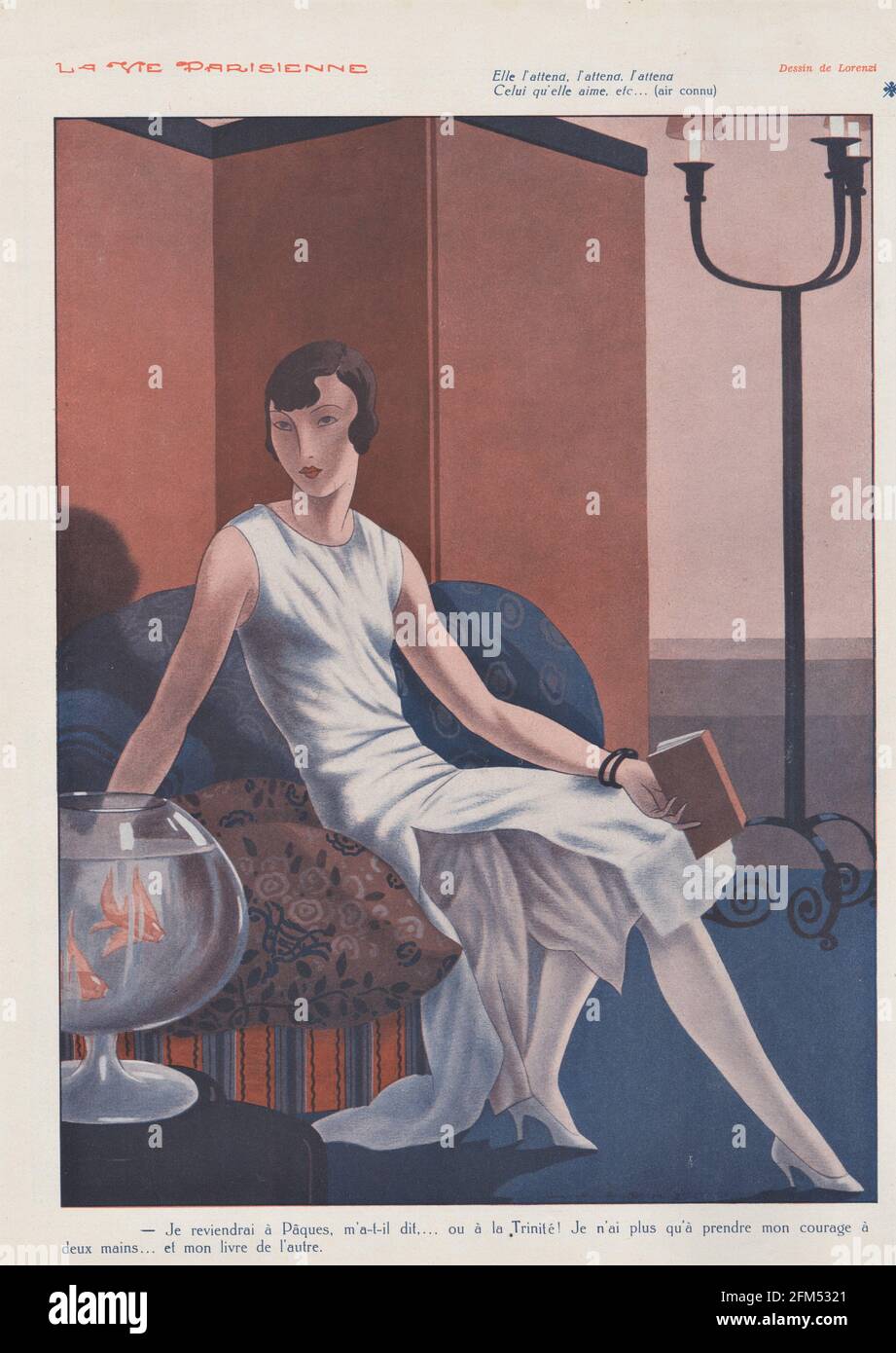 1930 Francia La vie Parisienne plato de cargador Foto de stock