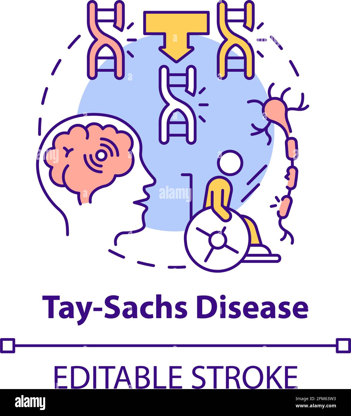 Icono del concepto de enfermedad de Tay sachs Ilustración del Vector