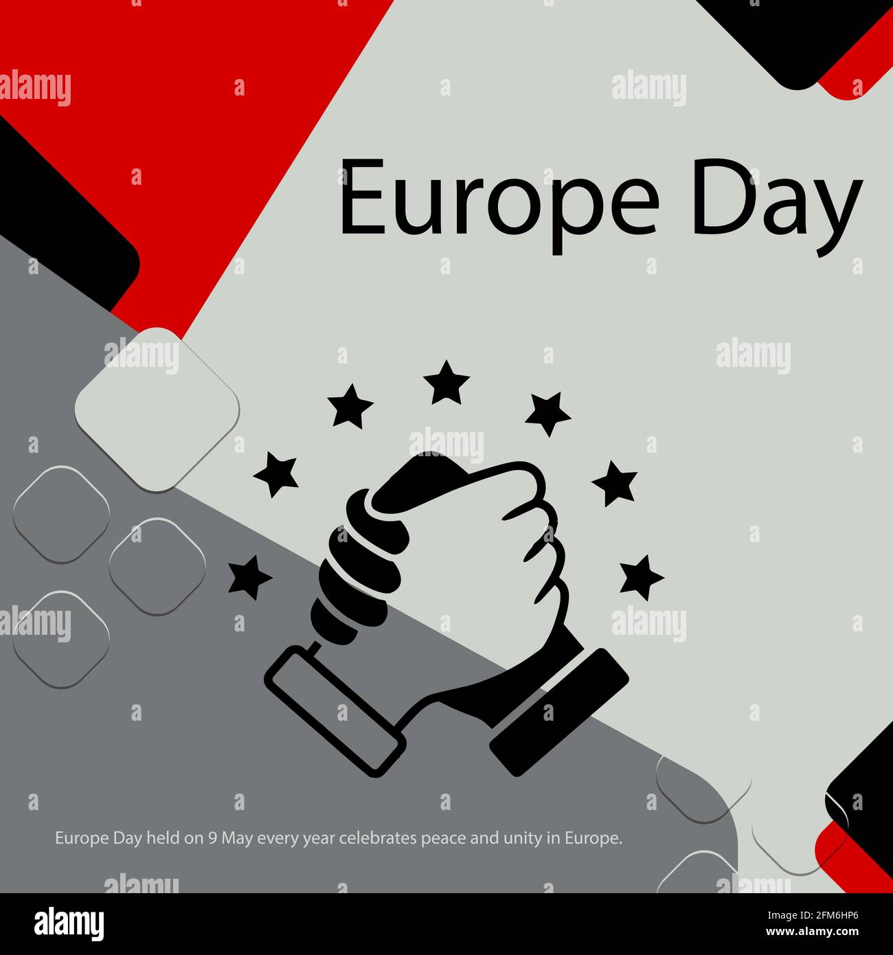 El Día de Europa, celebrado el 9 de mayo de cada año, celebra la paz y la unidad en Europa. Ilustración del Vector