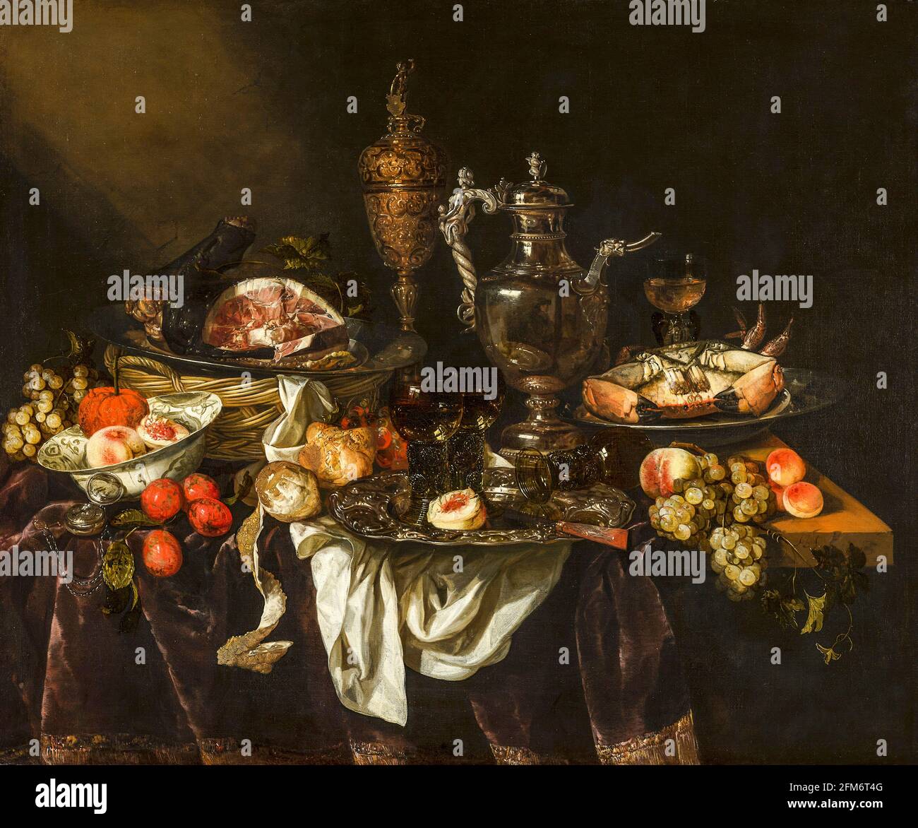 Banquet Still Life - por Abraham Van Beyeren - 1655-1665 Foto de stock