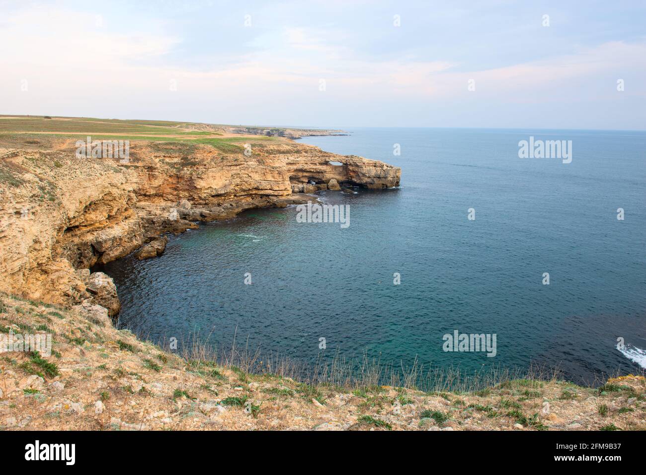 Reserva Natural de Tarkhankut en la región del Mar Negro de Crimea Foto de stock