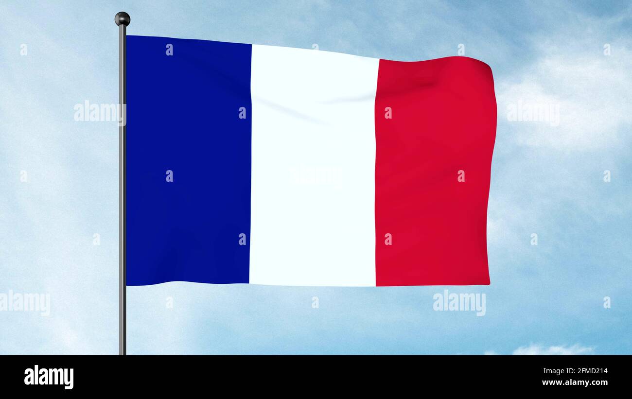 3D Ilustración de la bandera de Francia es una bandera tricolor con tres  bandas verticales de color azul, blanco y rojo Fotografía de stock - Alamy