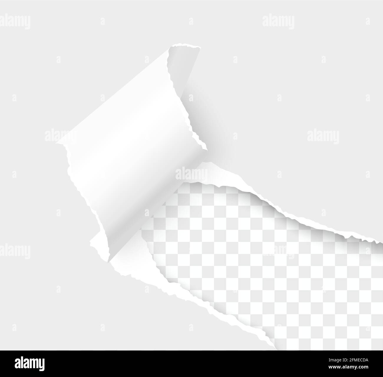 Esquina de papel rota con espacio para texto. Hoja de papel con bordes  rasgados vectoriales realistas Imagen Vector de stock - Alamy