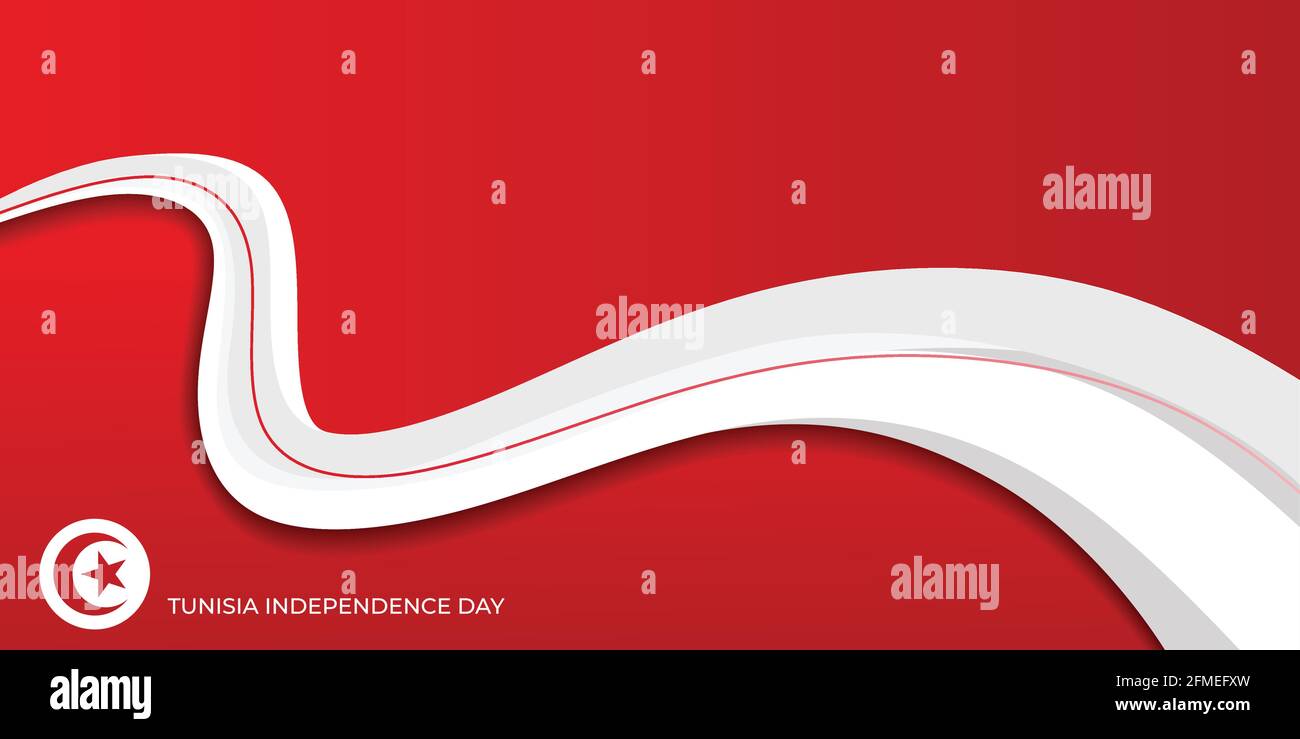 Túnez Día de la Independencia ilustración vectorial. Fondo abstracto rojo. Buena plantilla para el diseño del Día de la Independencia de Túnez. Ilustración del Vector