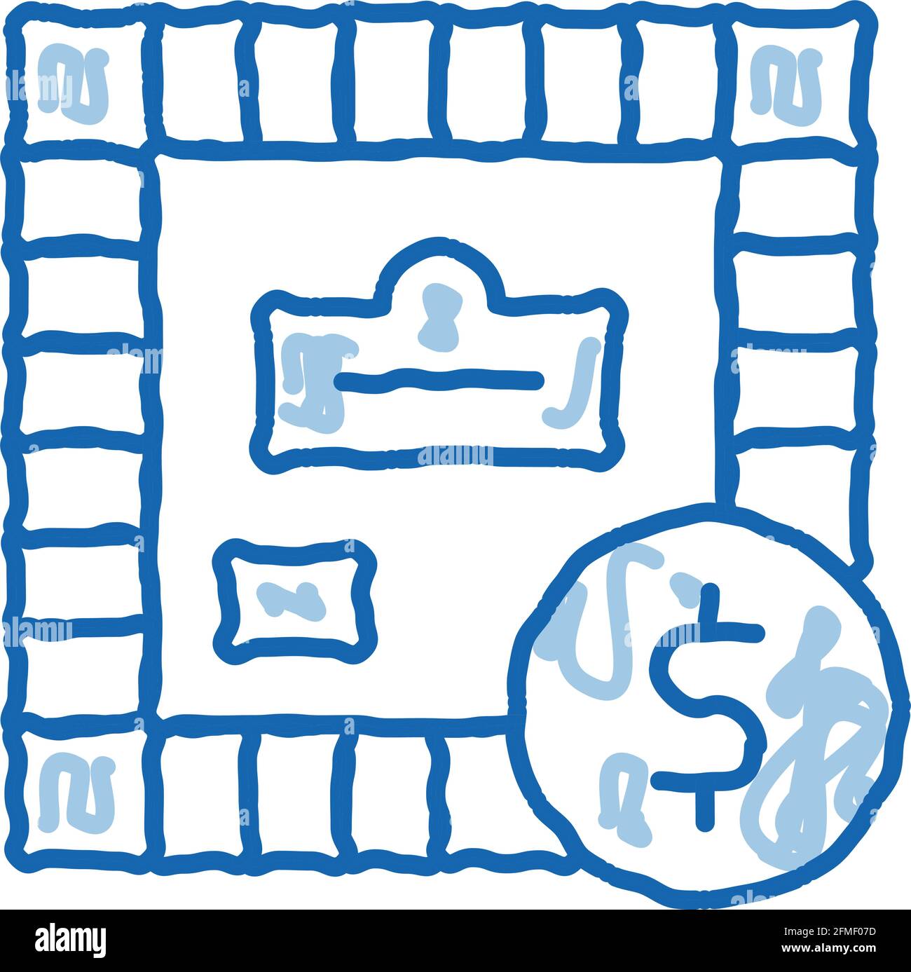 Juego interactivo de niños Monopoly doodle icono dibujo a mano Imagen  Vector de stock - Alamy