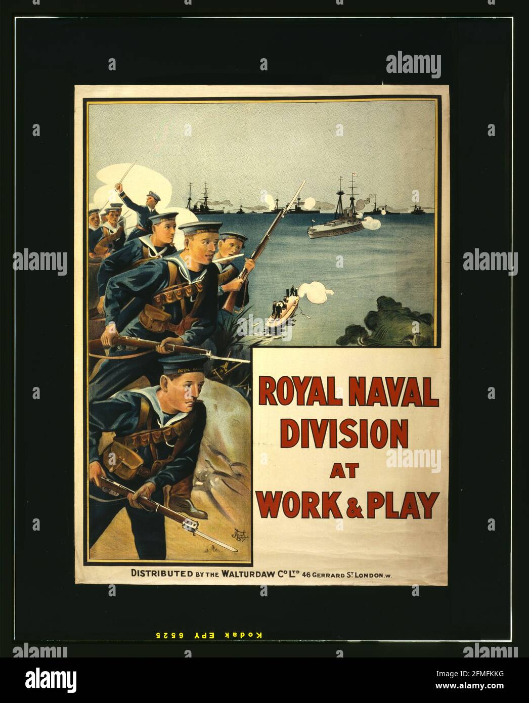 Cartel de reclutamiento de la Royal Naval Foto de stock