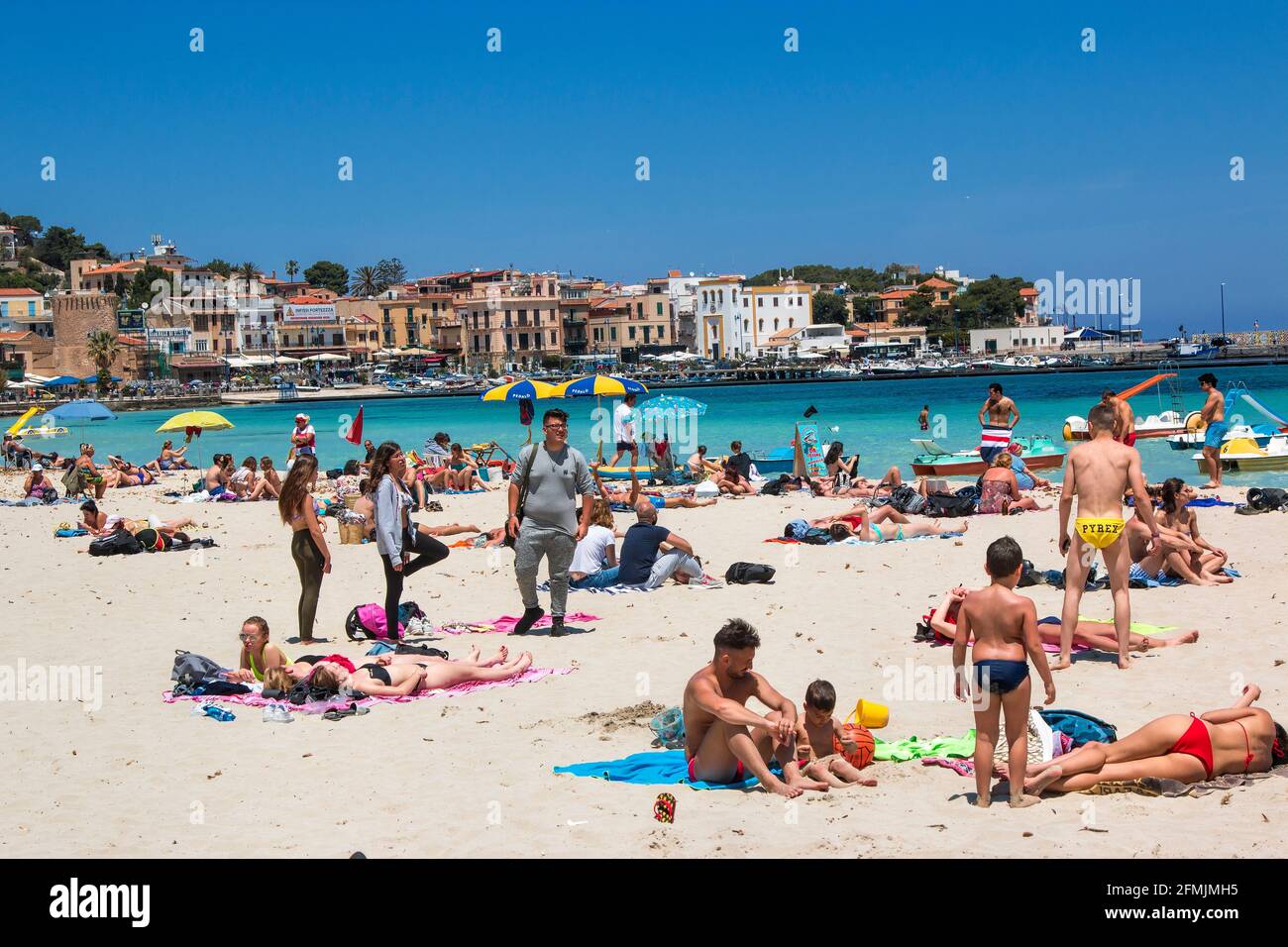 Italia, Sicilia, Mondello playa cerca de Palermo Foto de stock